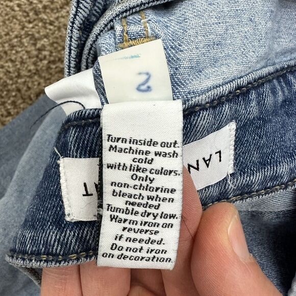 Lane Bryant High Rise Straight Crop Jeans Size 16 Patchwork Half Raw Hem - Picture 8 of 11